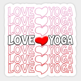 Love Yoga Heart Repeat Text Red Sticker